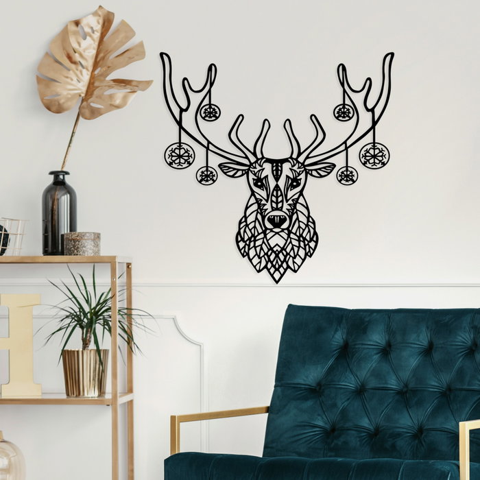 Wallity Christmas Deer Escultura de Pared de Metal Negra Wallity Christmas Deer Escultura de Pared de Metal Negra